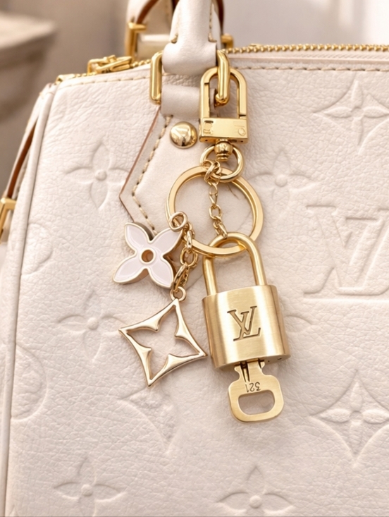 Louis Vuitton Accessories - LV Gold Padlock 🔑 Authentic Louis Vuitton Charm + Keychain
